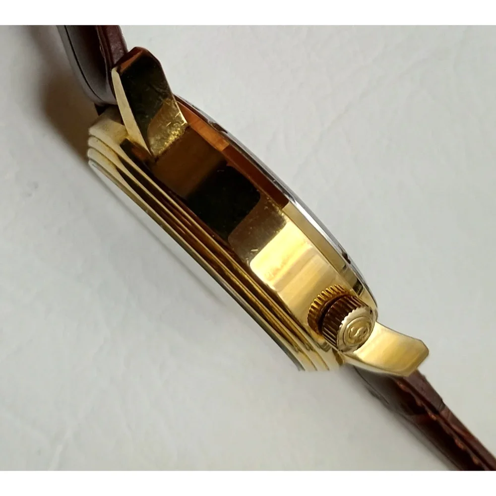 Stuhrling Delphi Oracle 107BG Automatic 44mm Skeleton Watch Gold toned Leather - Picture 9 of 16